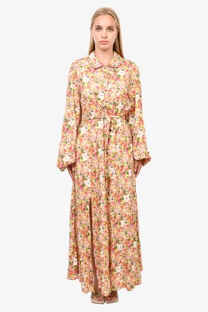 Robe longue boutonnée florale Loretta Caponi Taille L