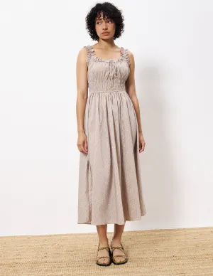 Robe mi-longue rayée Louisane