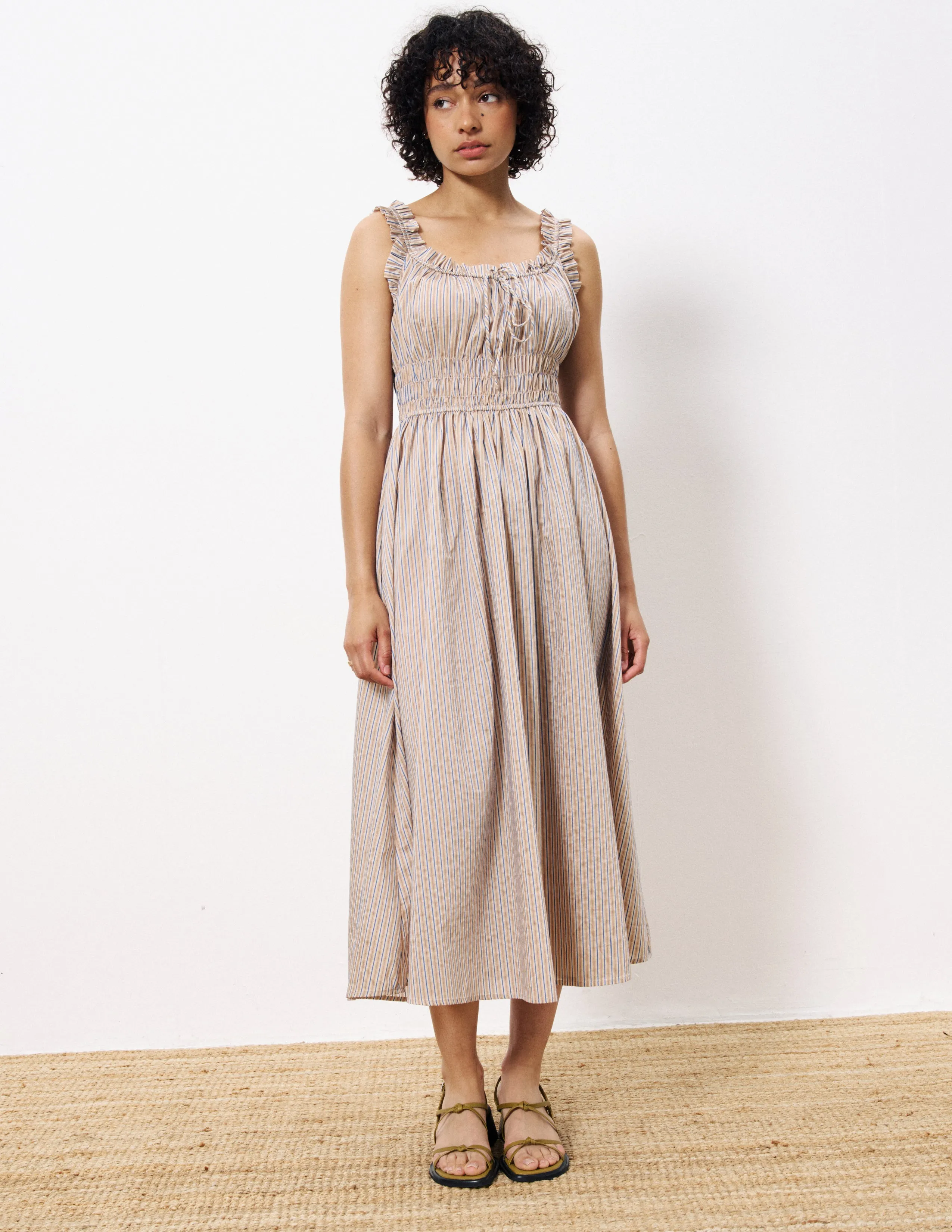 Robe mi-longue rayée Louisane