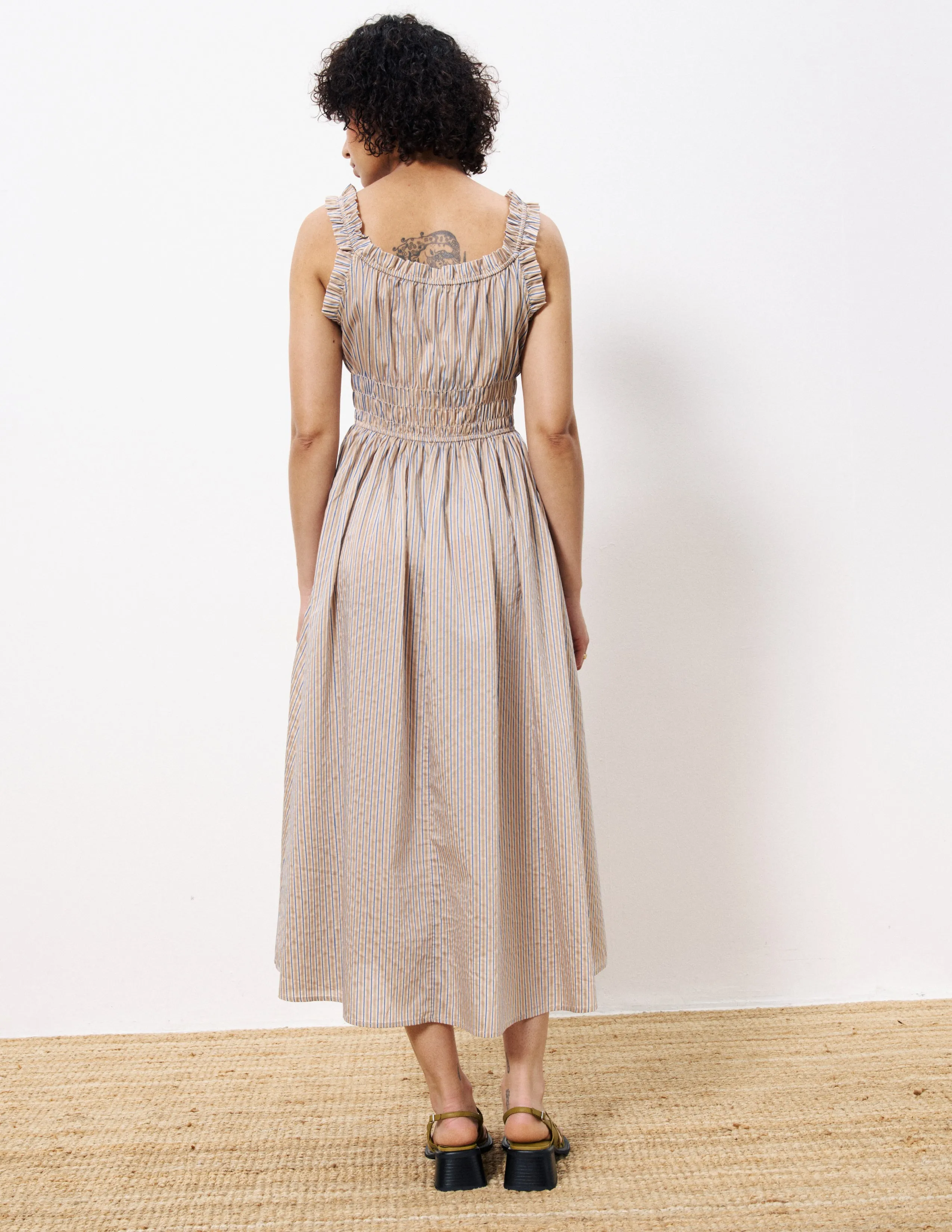 Robe mi-longue rayée Louisane