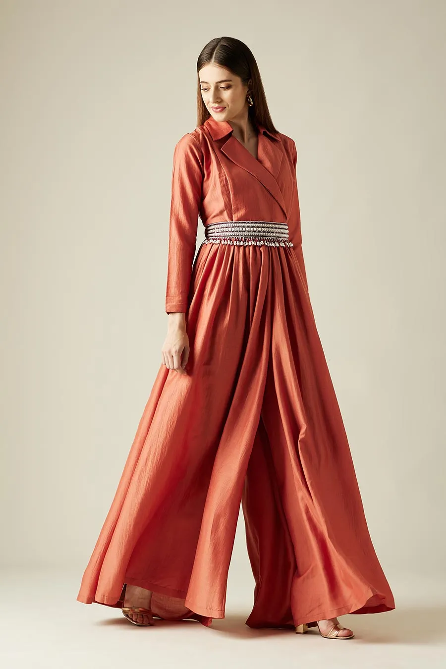Combinaison orange Mapel avec ceinture ornée