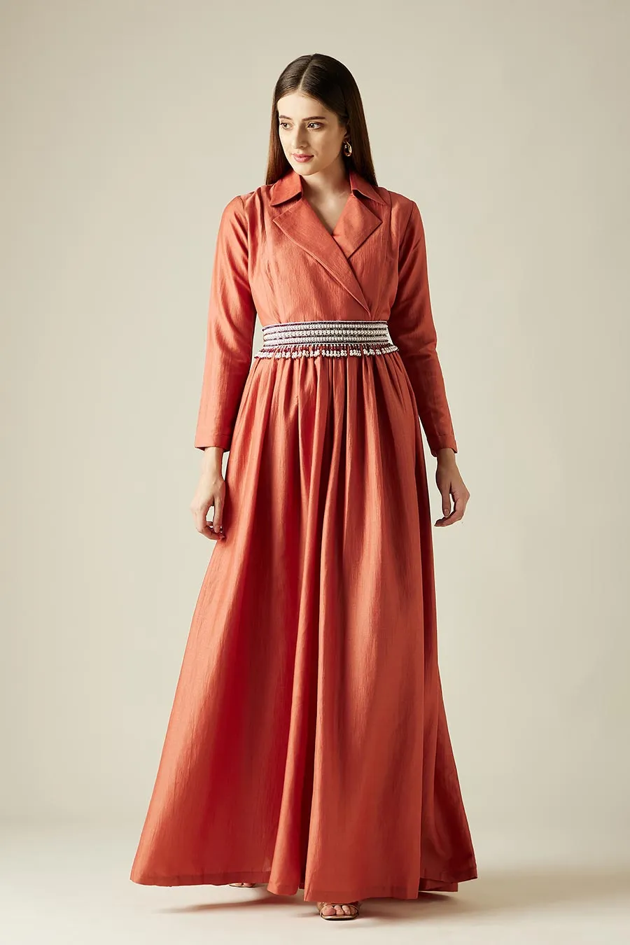 Combinaison orange Mapel avec ceinture ornée
