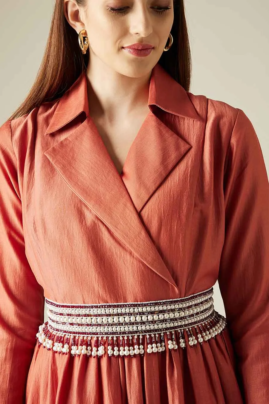 Combinaison orange Mapel avec ceinture ornée