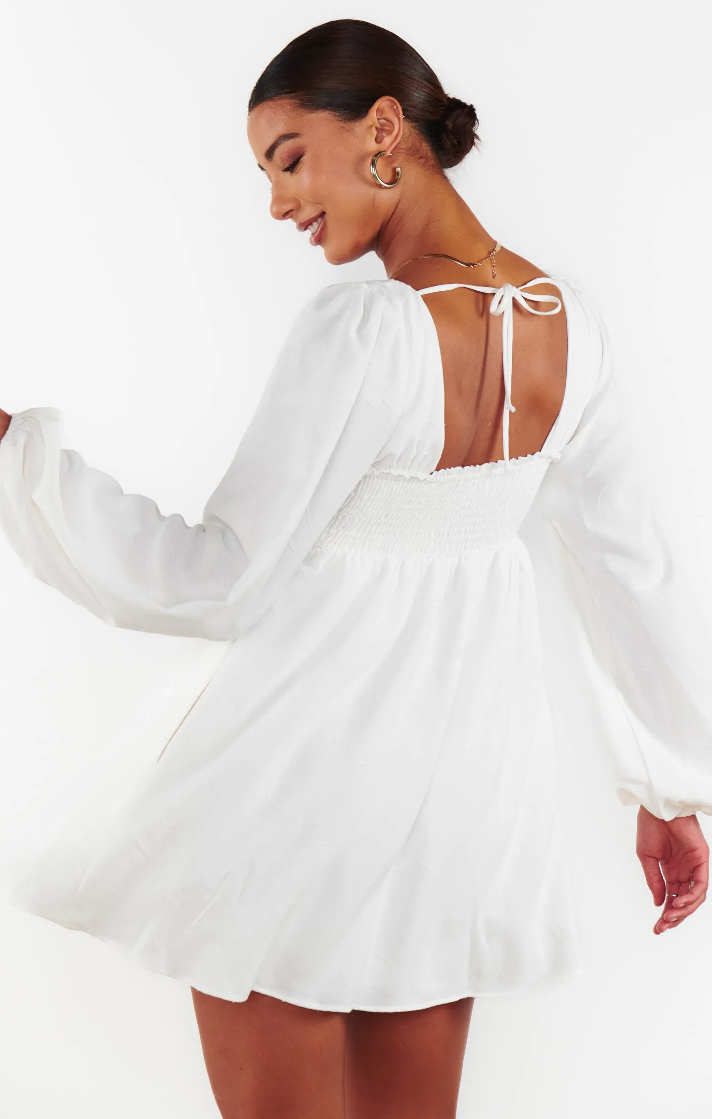 Robe courte Marianna ~ Papillon blanc à clip