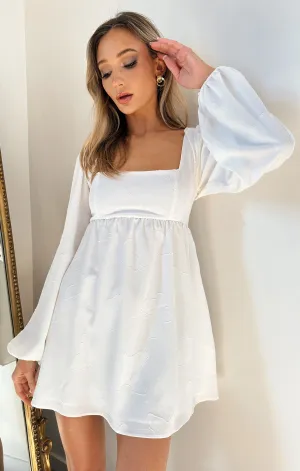 Robe courte Marianna ~ Papillon blanc à clip
