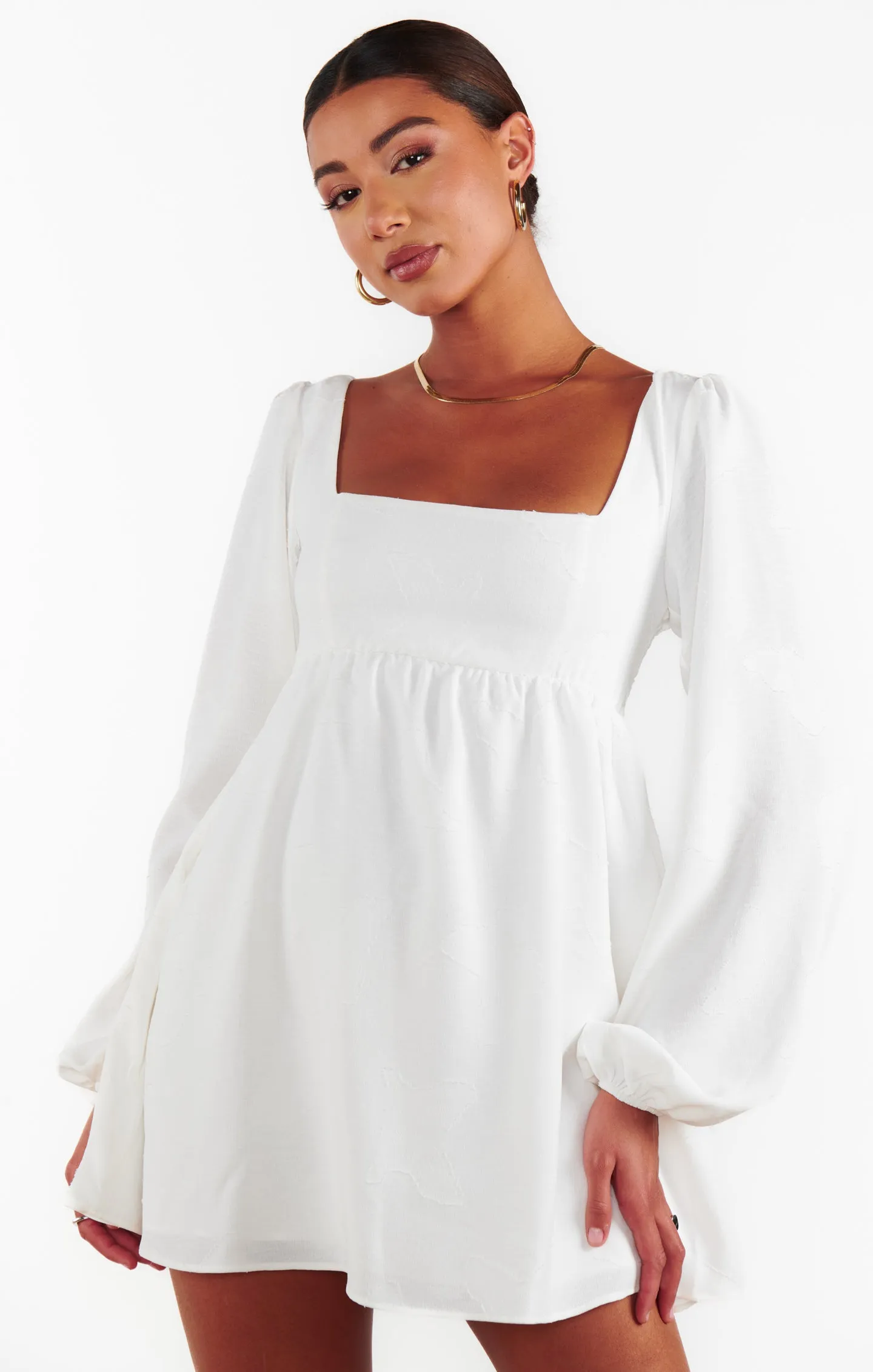 Robe courte Marianna ~ Papillon blanc à clip