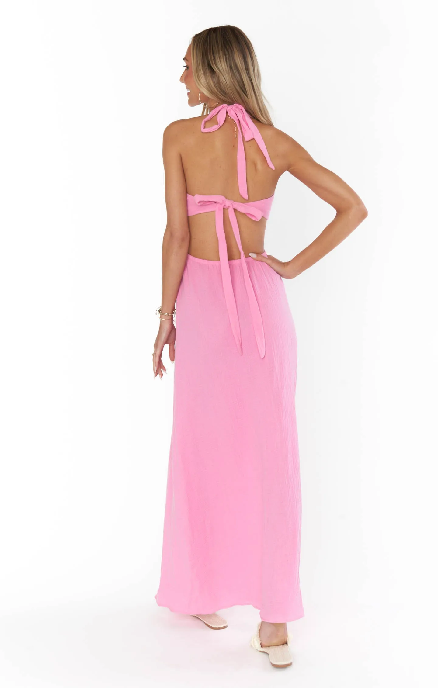 Robe longue Marisol ~ Mousseline Bubblegum