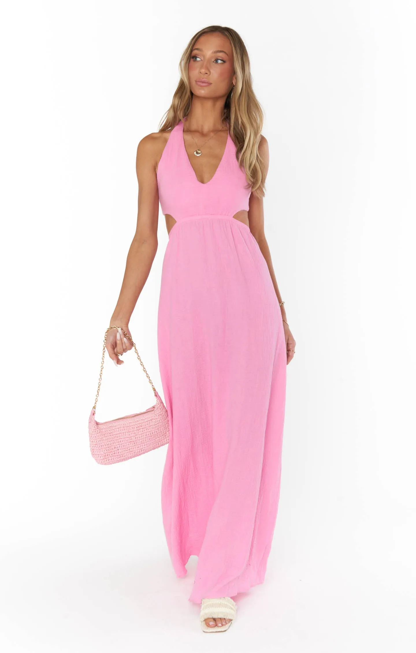 Robe longue Marisol ~ Mousseline Bubblegum