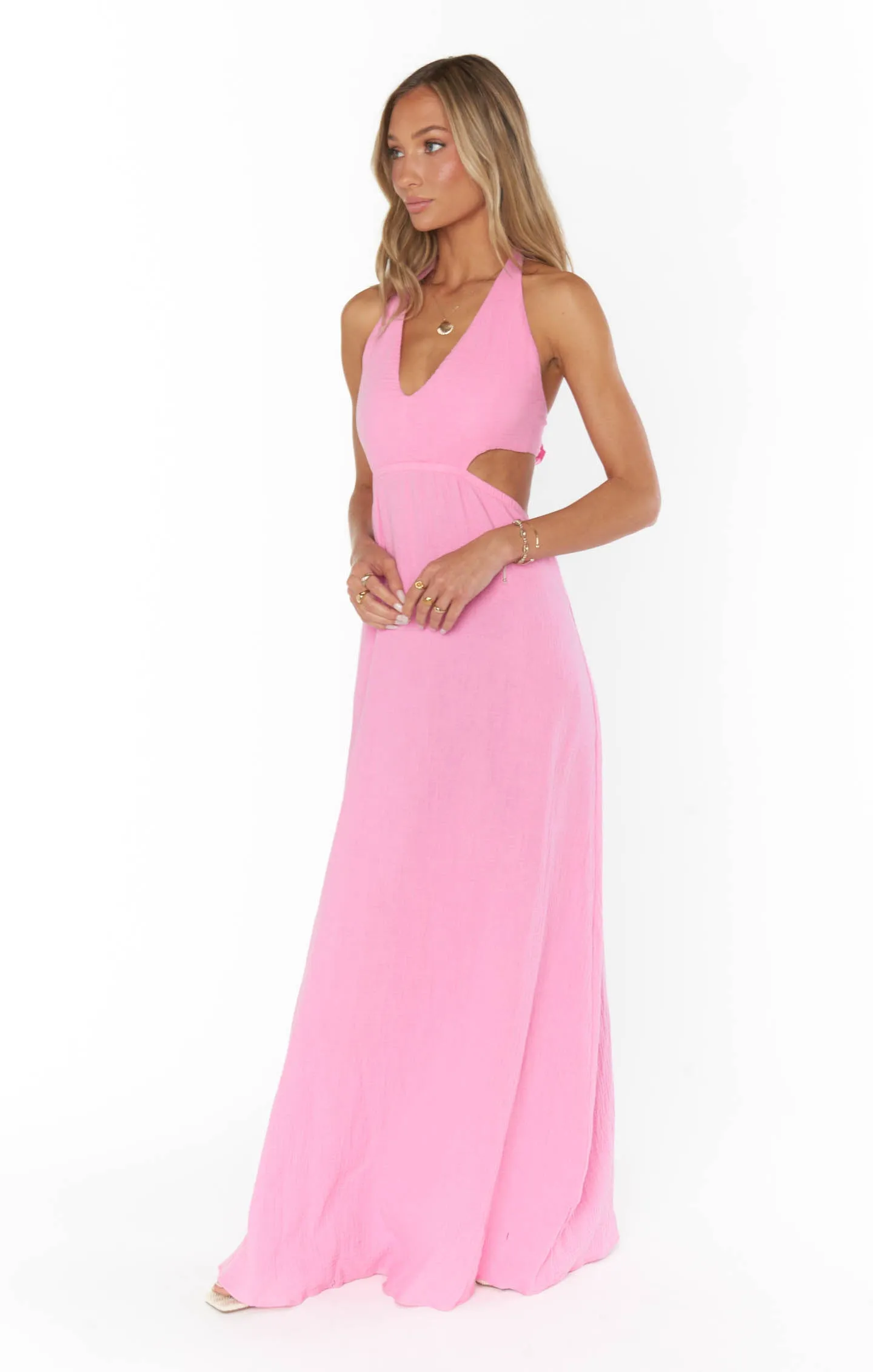 Robe longue Marisol ~ Mousseline Bubblegum