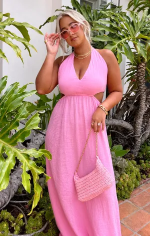 Robe longue Marisol ~ Mousseline Bubblegum
