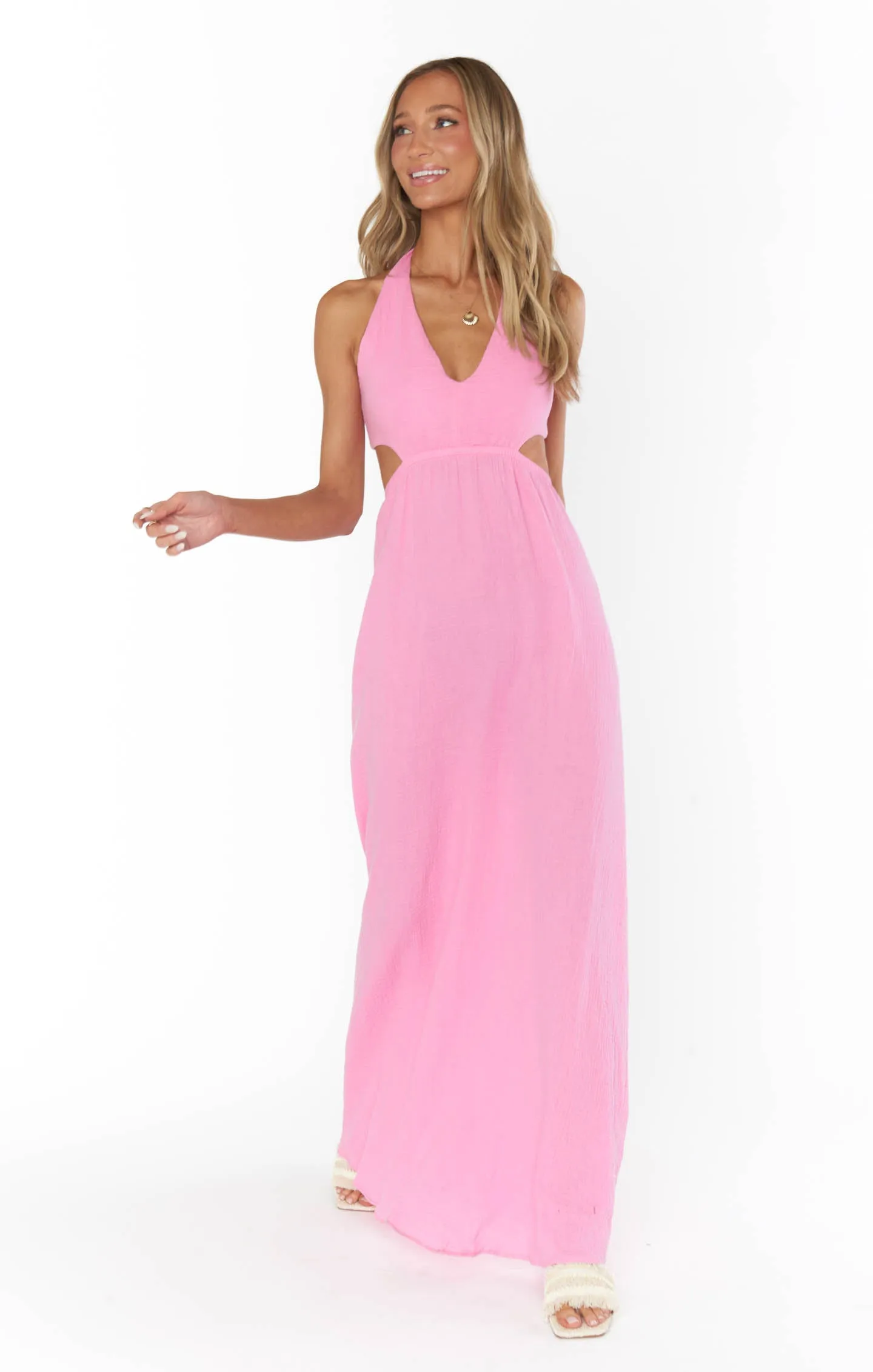 Robe longue Marisol ~ Mousseline Bubblegum