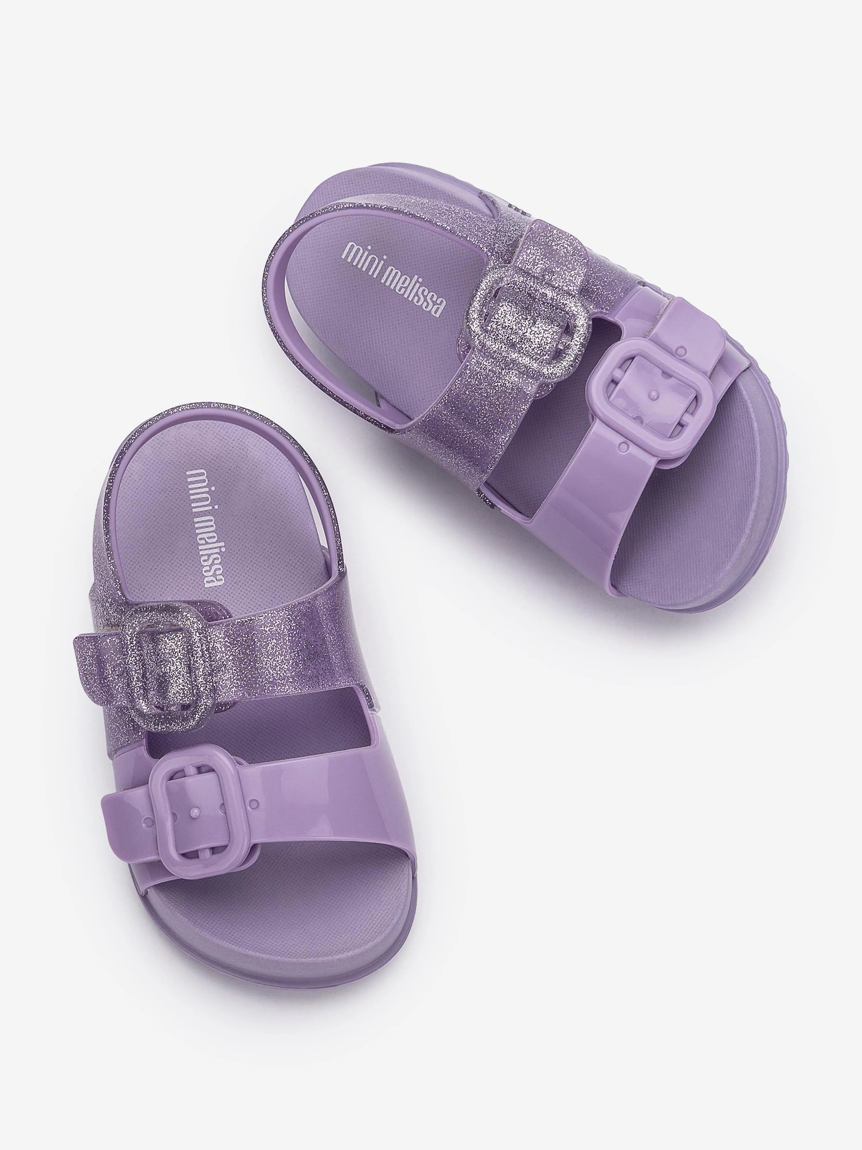Mini Melissa Sandales scintillantes confortables pour filles en violet