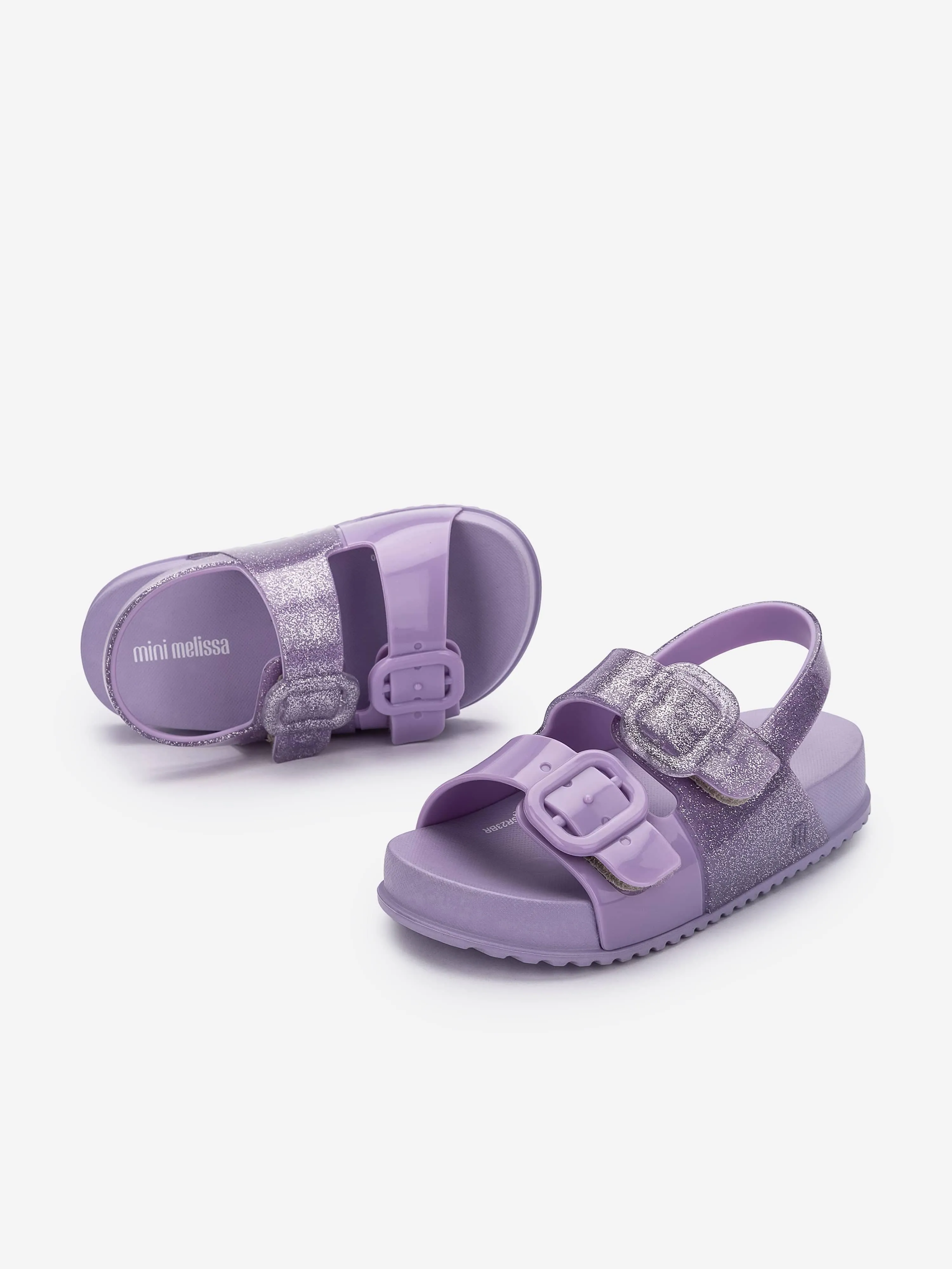 Mini Melissa Sandales scintillantes confortables pour filles en violet