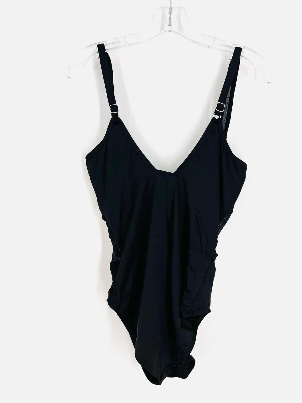 Miraclesuit Taille 10 Noir Uni Maillot de Bain Plissé
