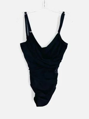 Miraclesuit Taille 10 Noir Uni Maillot de Bain Plissé