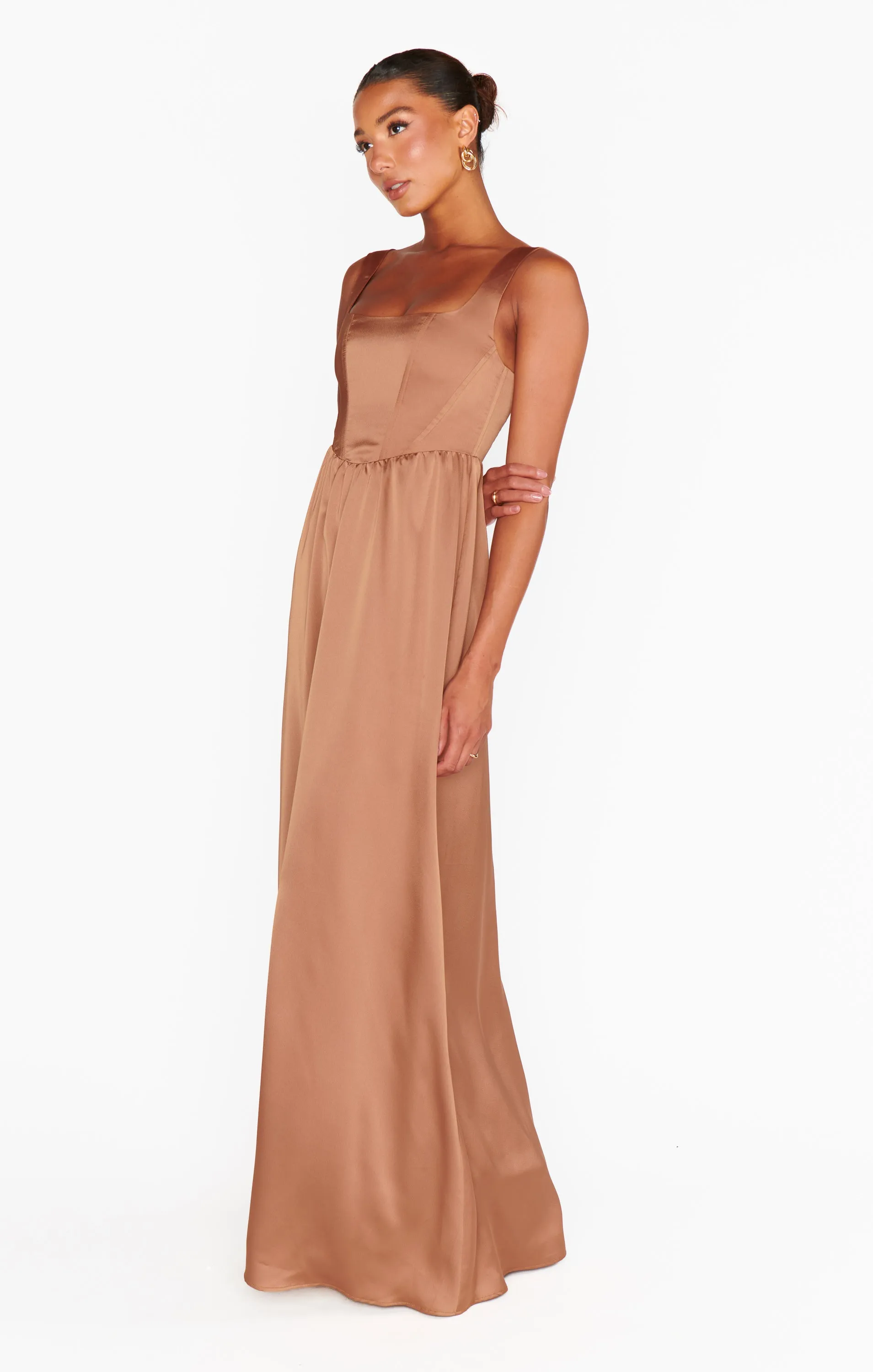 Robe longue Nina ~ Satin luxe cuivré