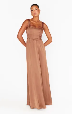 Robe longue Nina ~ Satin luxe cuivré