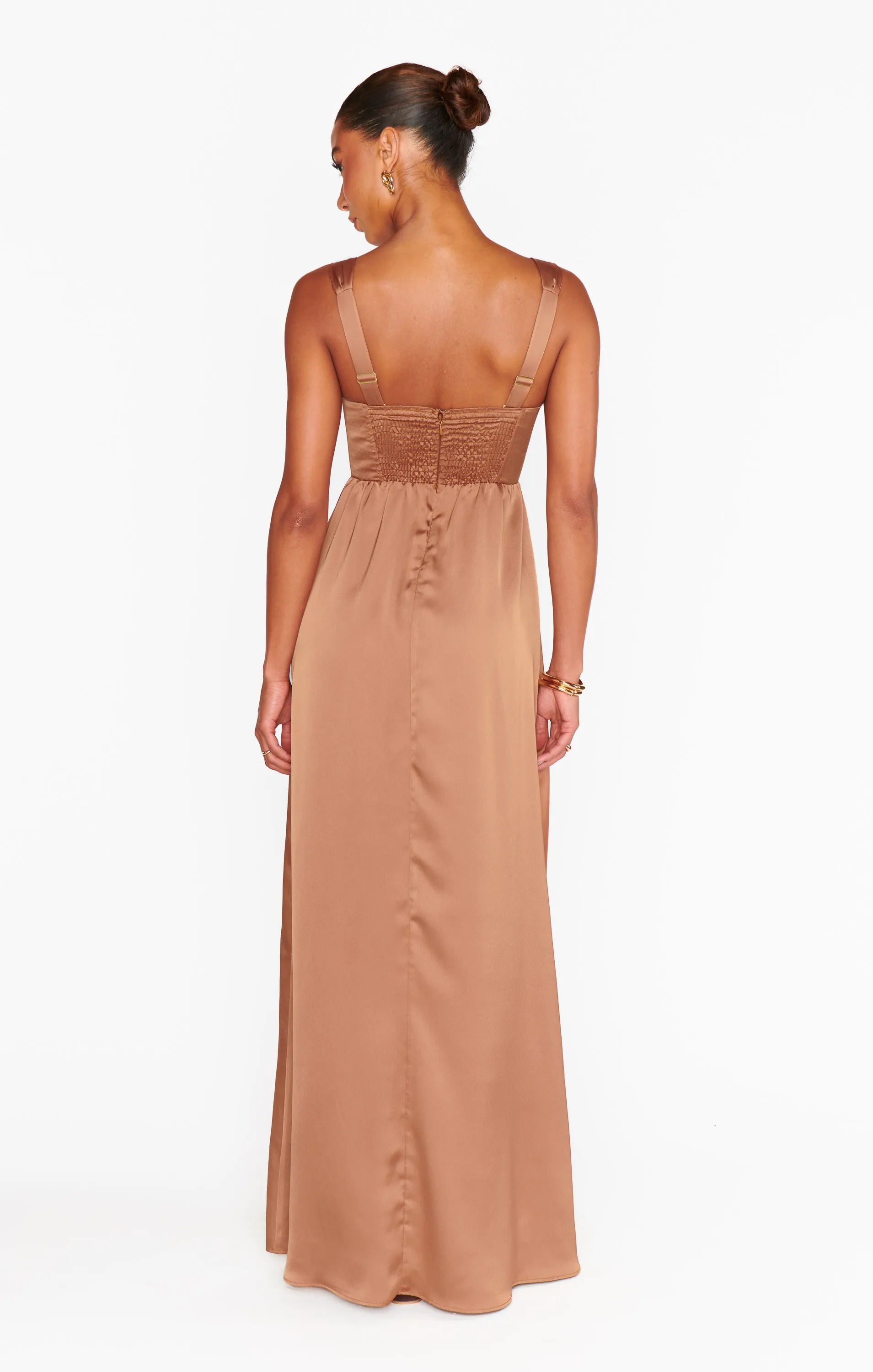 Robe longue Nina ~ Satin luxe cuivré