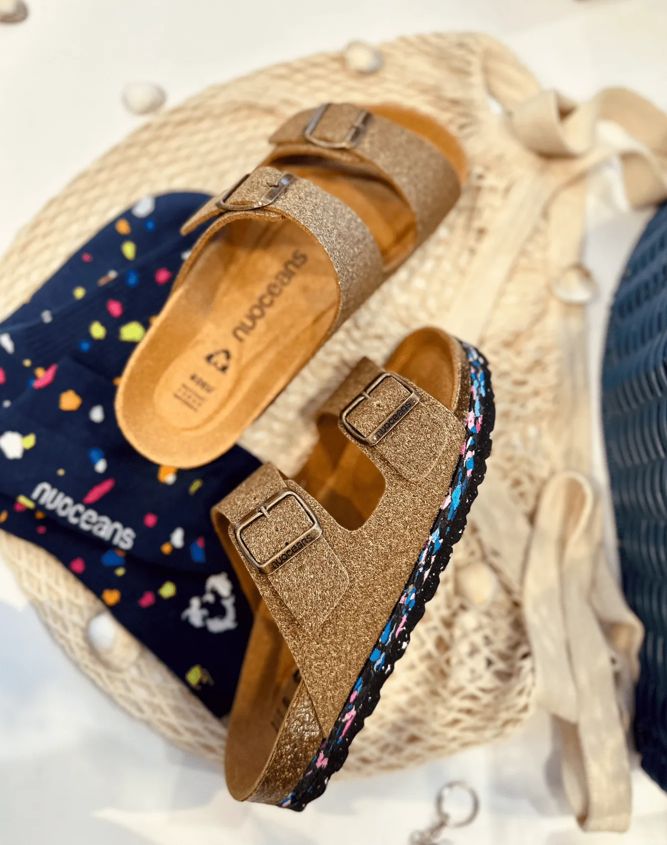 Sandales Nuo à Fibre de Palmier & Liège avec Boucle | Coco