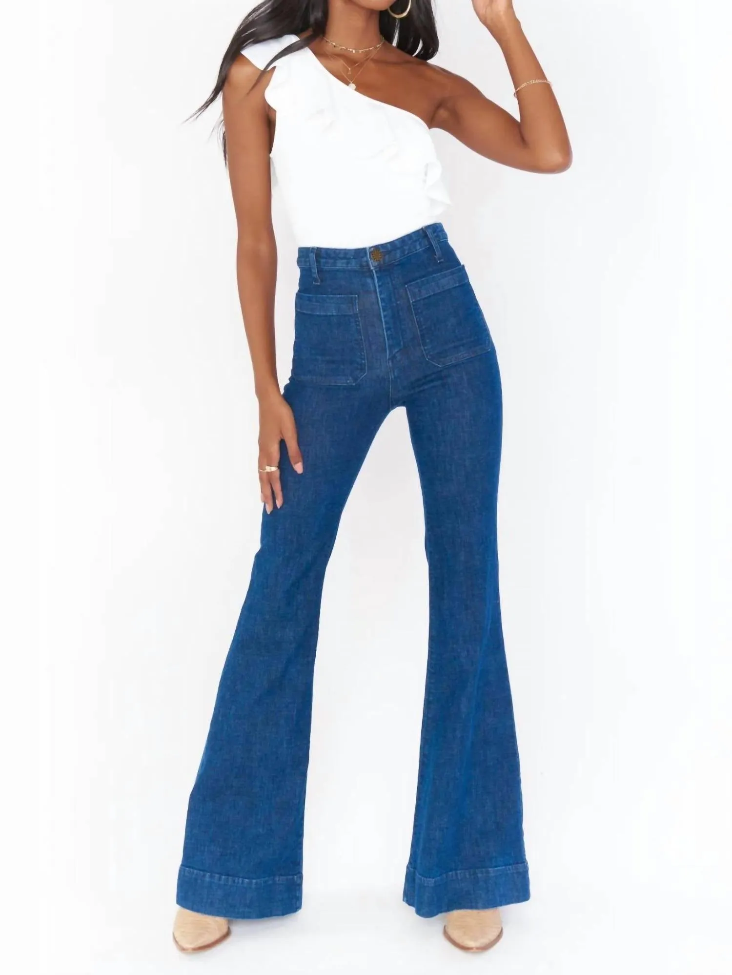 Ophelia Ruffle Bodysuit En Stretch Couleur Os