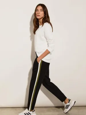 Petit Pantalon ajusté à bande latérale LENZING™ ECOVERO™ | Noir Caviar & Olive