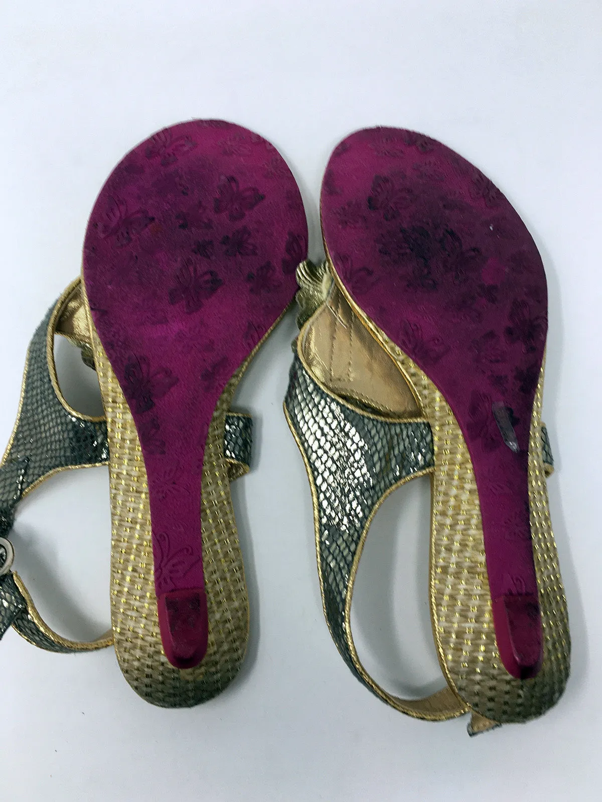 Sandales Poetic License taille 9.5 en imprimé serpent or et rose