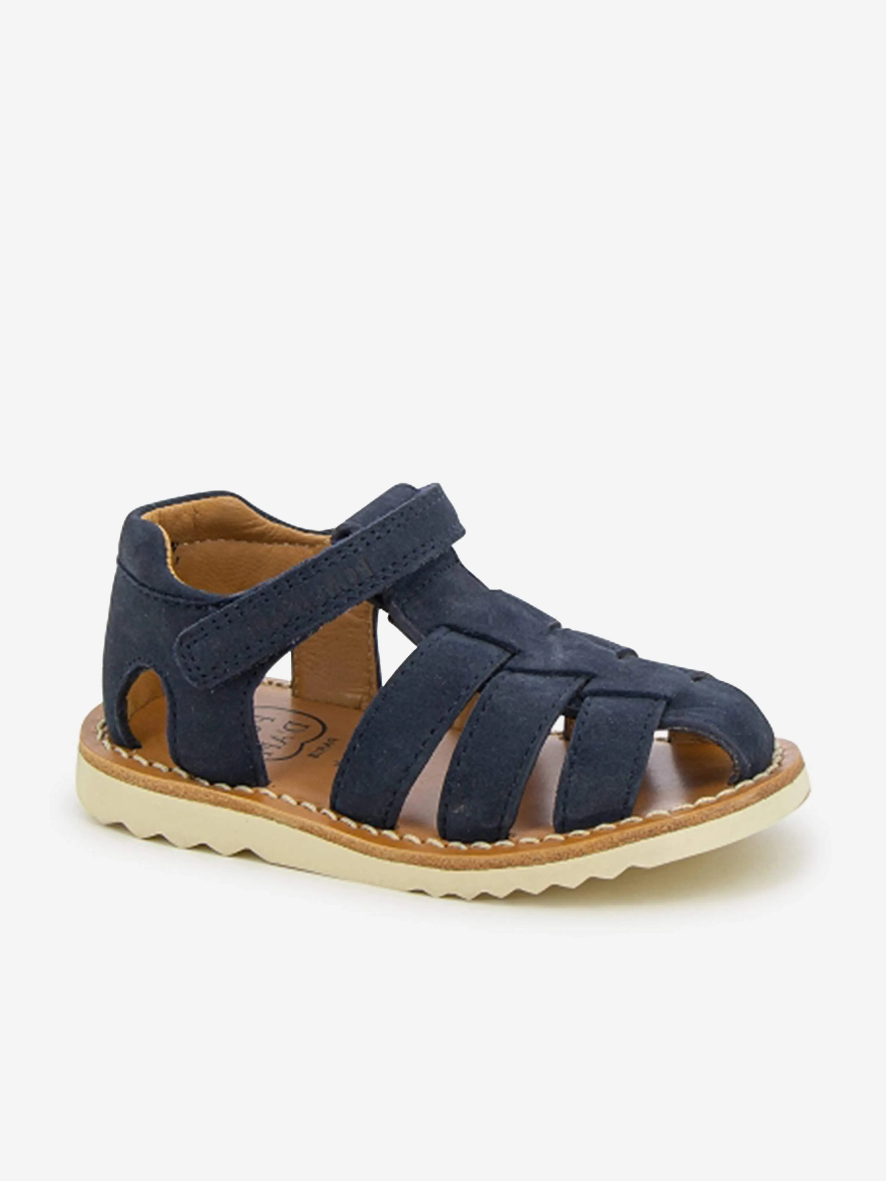 Sandales Pom D'Api Kids en cuir waffle Papy en marine