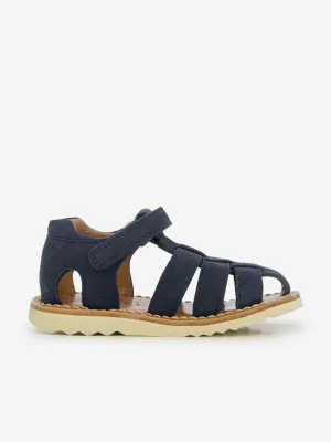 Sandales Pom D'Api Kids en cuir waffle Papy en marine