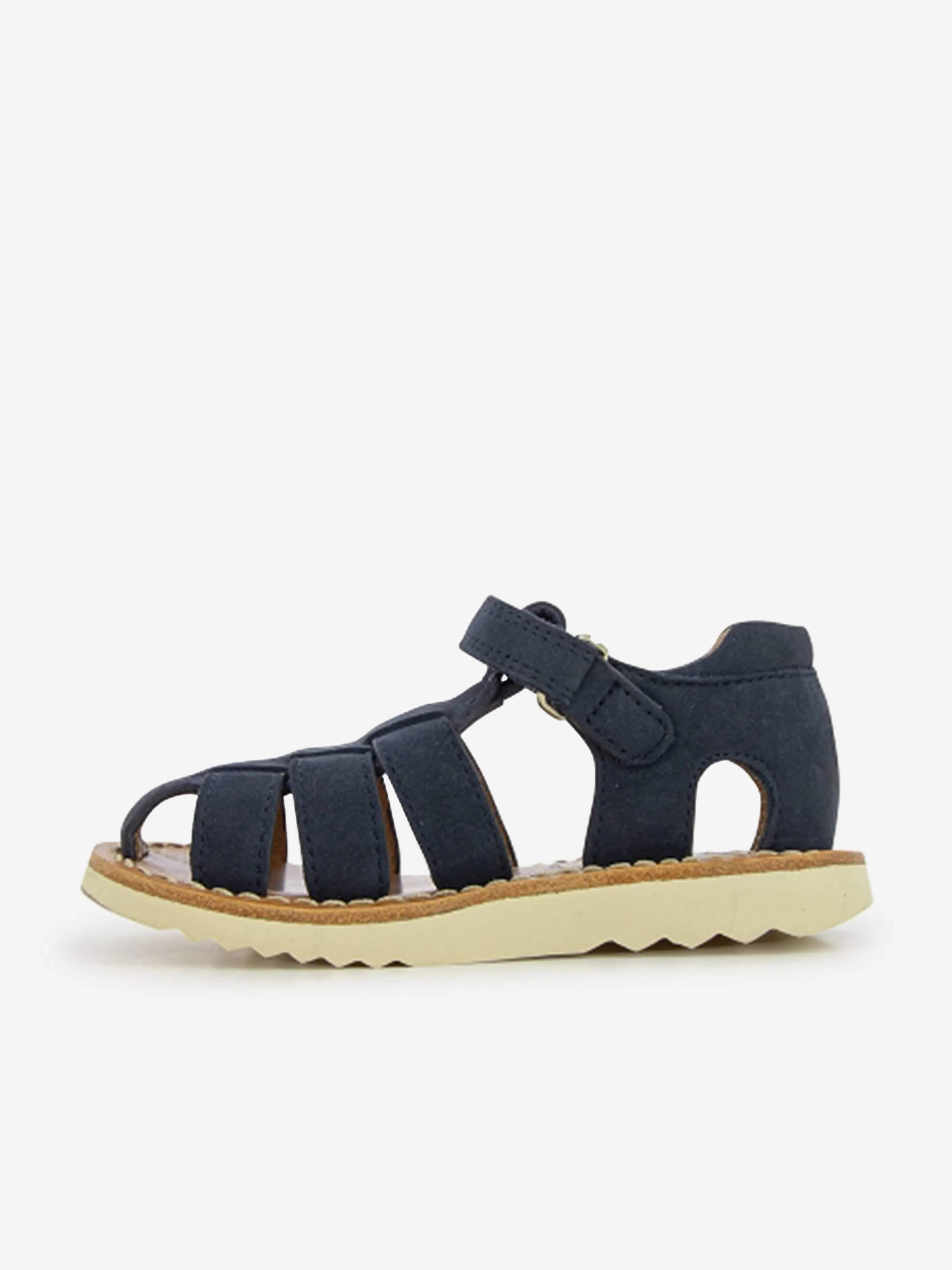 Sandales Pom D'Api Kids en cuir waffle Papy en marine