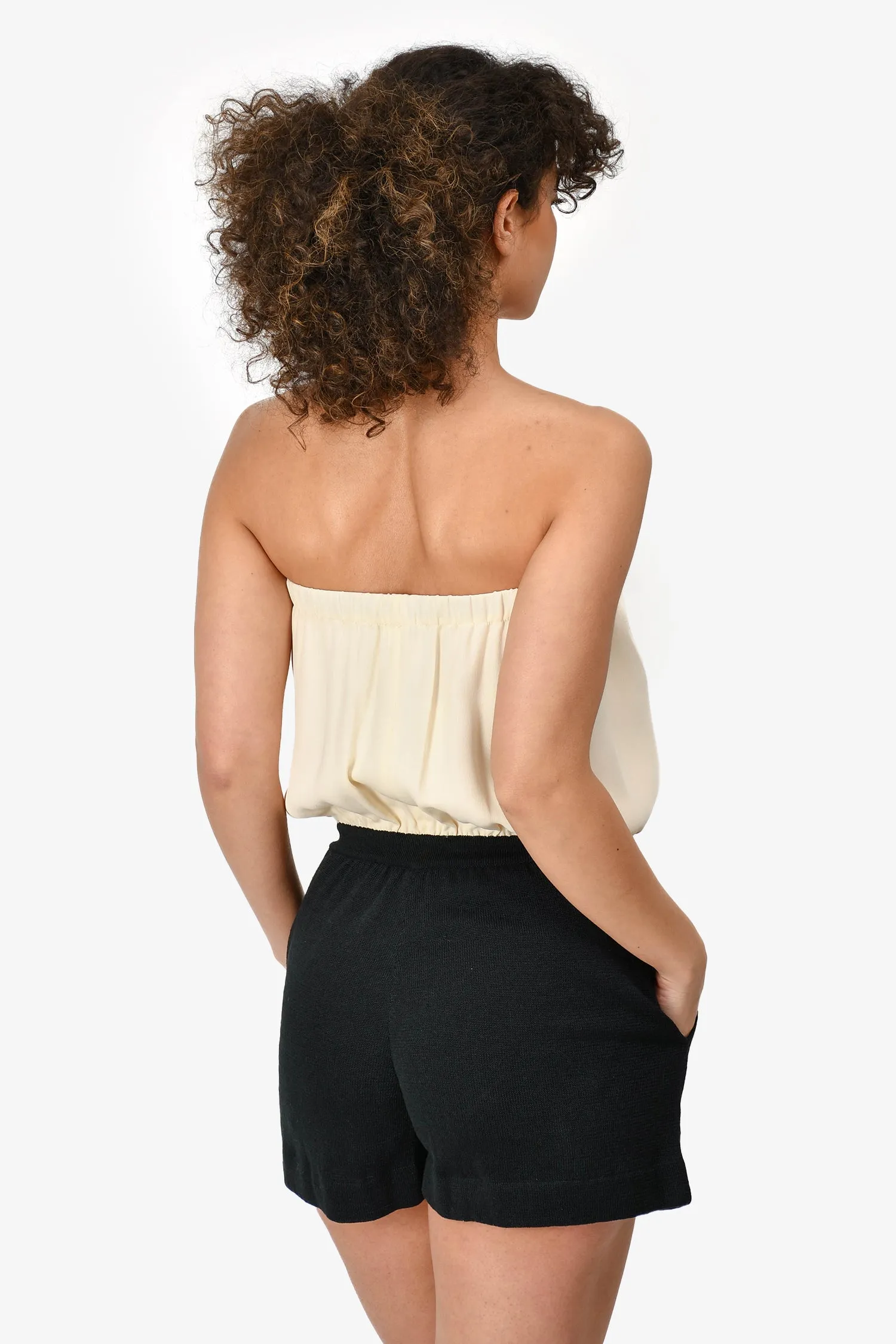 Chanel™ Pré-Owned Combinaison en Soie Beige/Noire Taille 38 de 2011