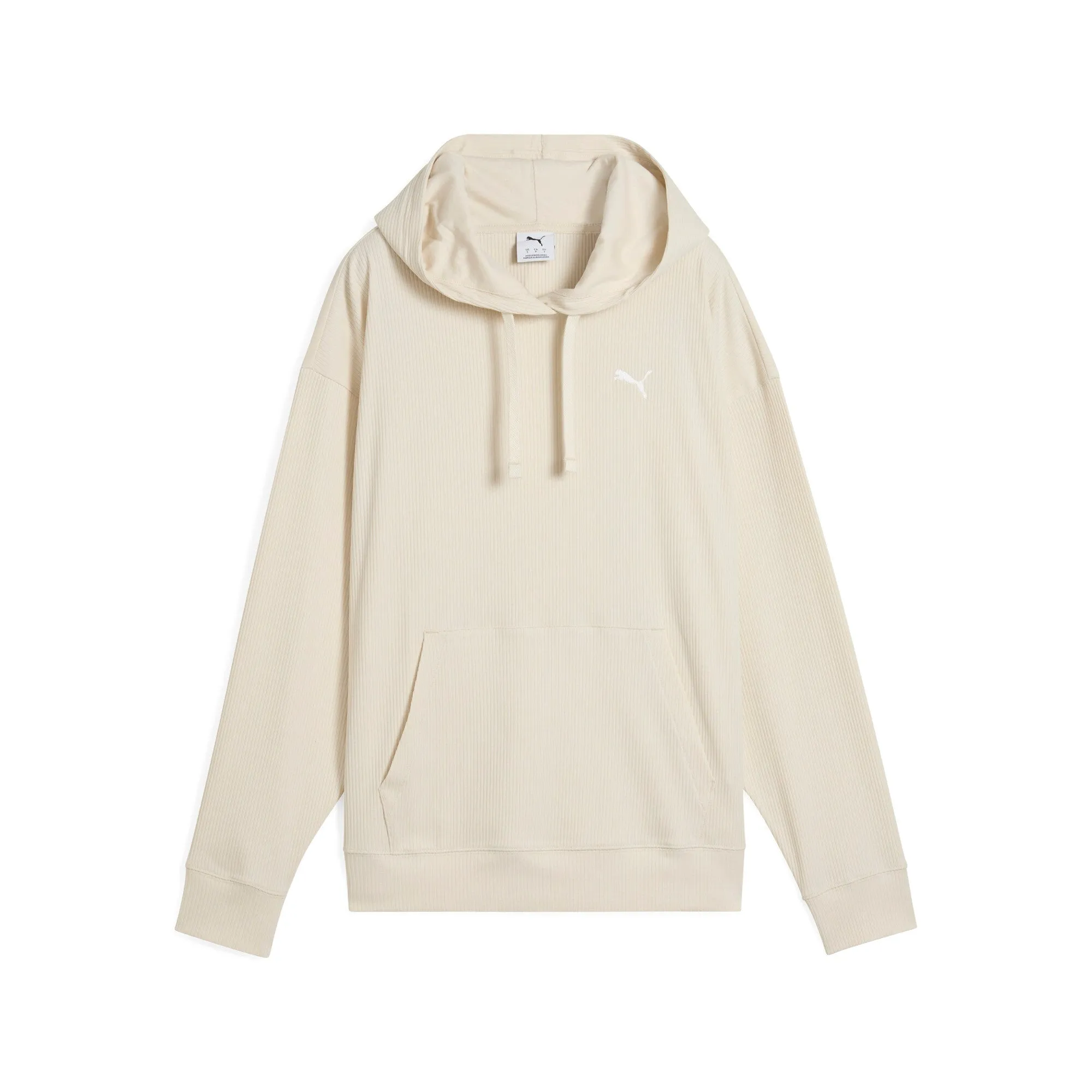 PUMA Sweat à capuche confortable en côtes pour femme ESS ELEVATED