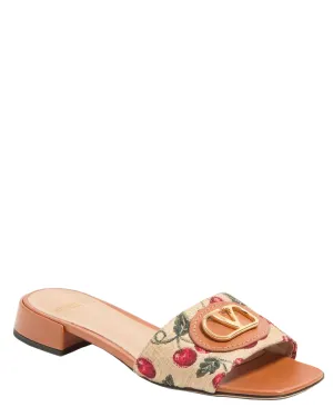 Sandale Slide Jacquard Raffia Cherryfic
