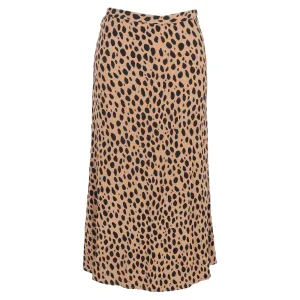 Robe mi-longue en viscose marron à motif léopard Reformation