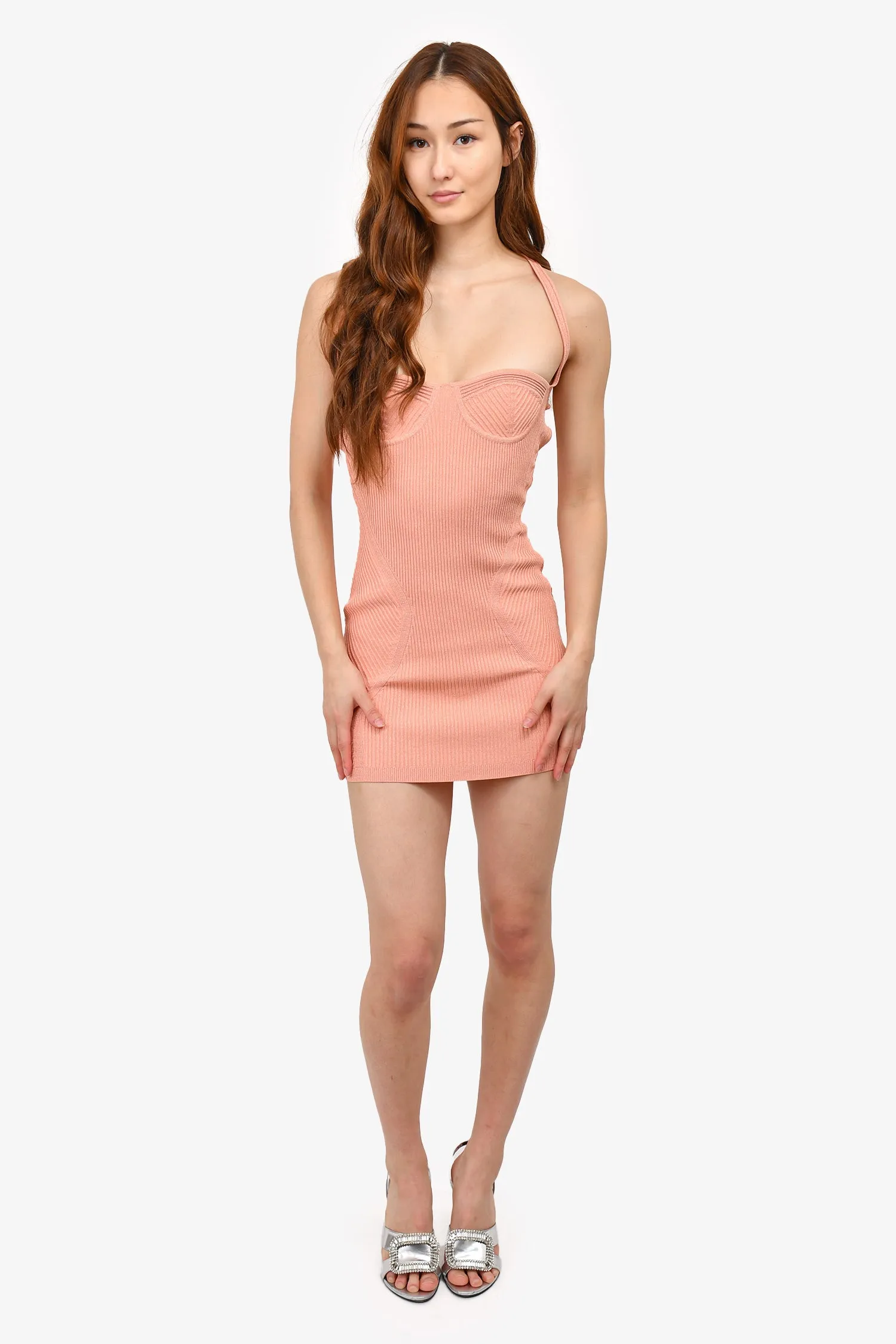 Robe mini en côtes effet peach shimmer Retrofete Taille XS