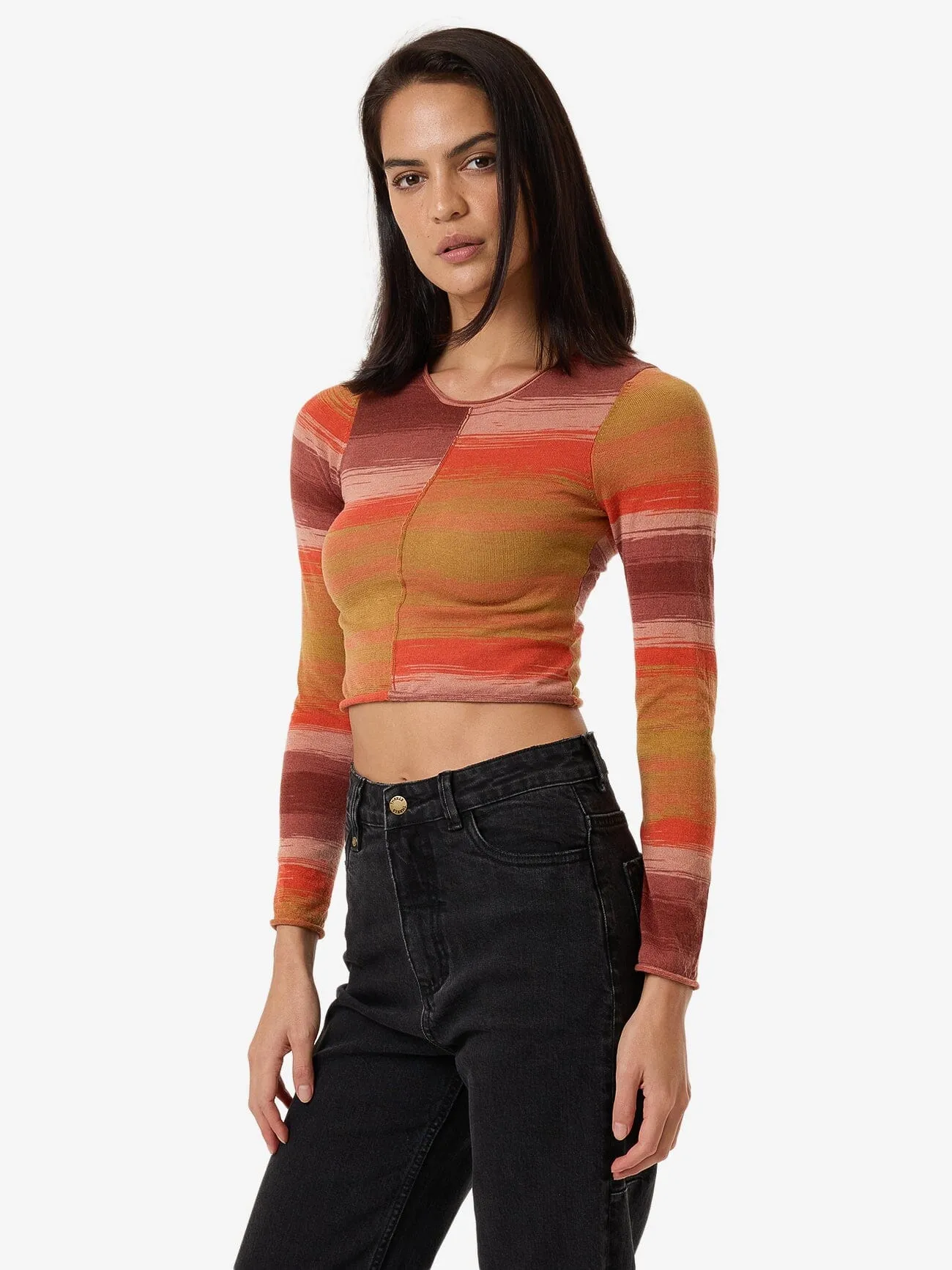Rise Knit Haut Longue Manche - Baie