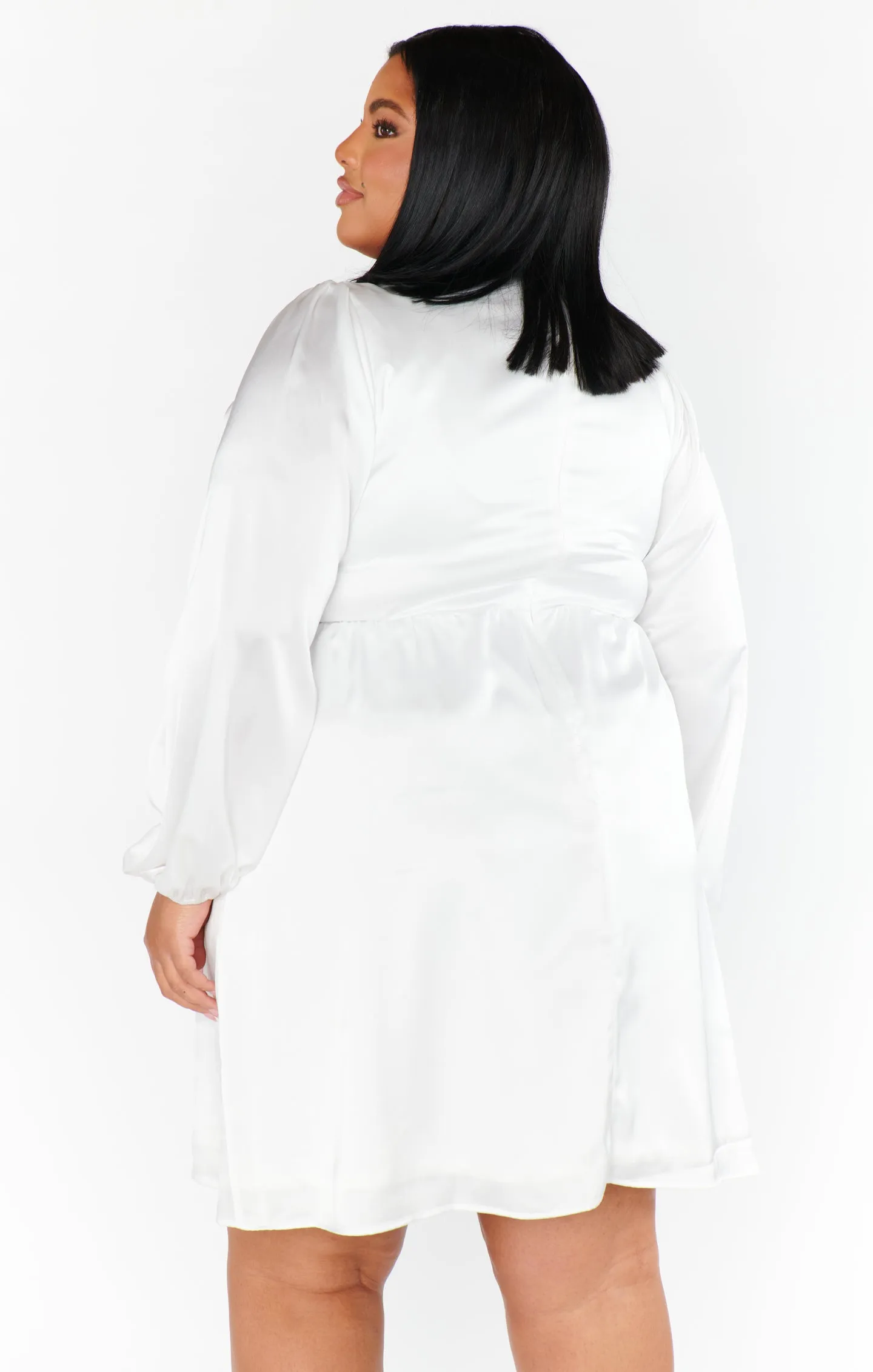 Robe courte Rosetta ~ Satin luxe ivoire