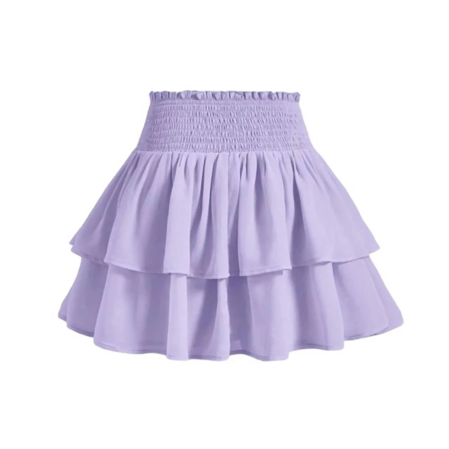 Jupe à Volants Étalagée en Lilas