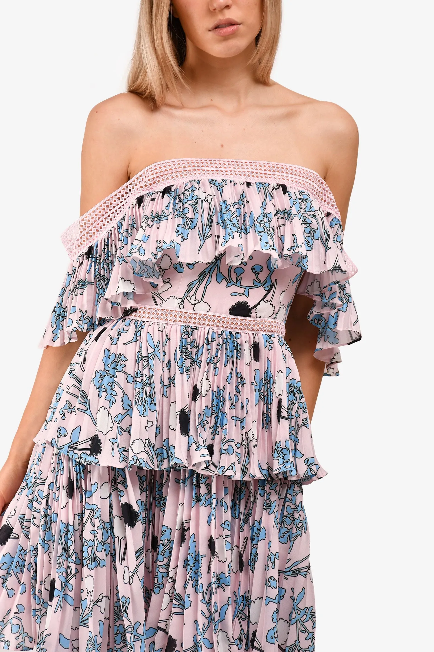 Autoportrait Robe à Volants Superposés Rose/Bleue Taille 4