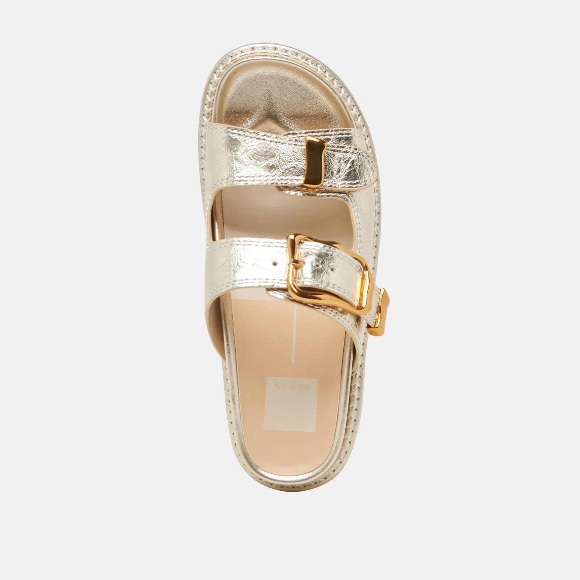 SANDALES SEVANA EN CUIR VIEILLI OR CLAIR