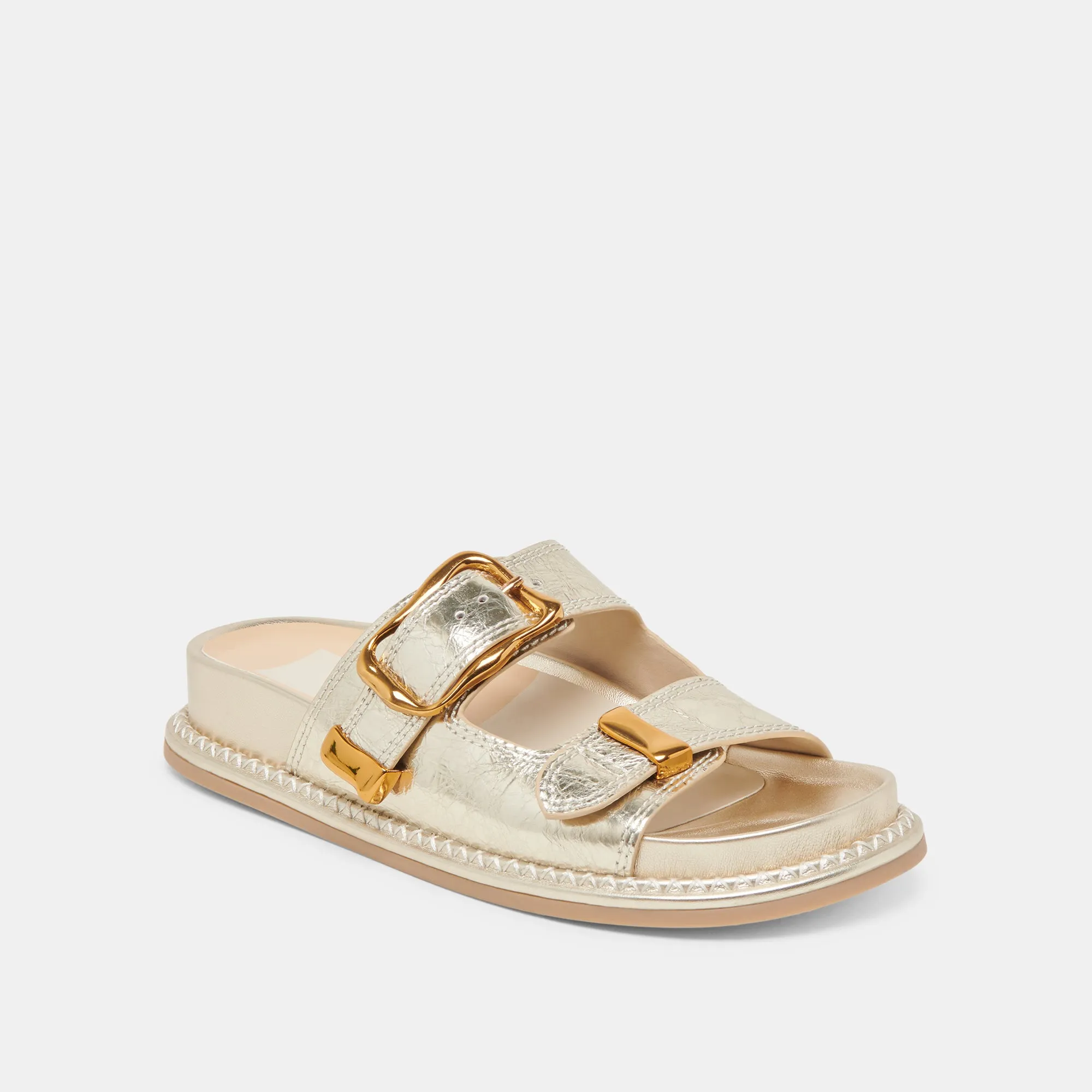 SANDALES SEVANA EN CUIR VIEILLI OR CLAIR