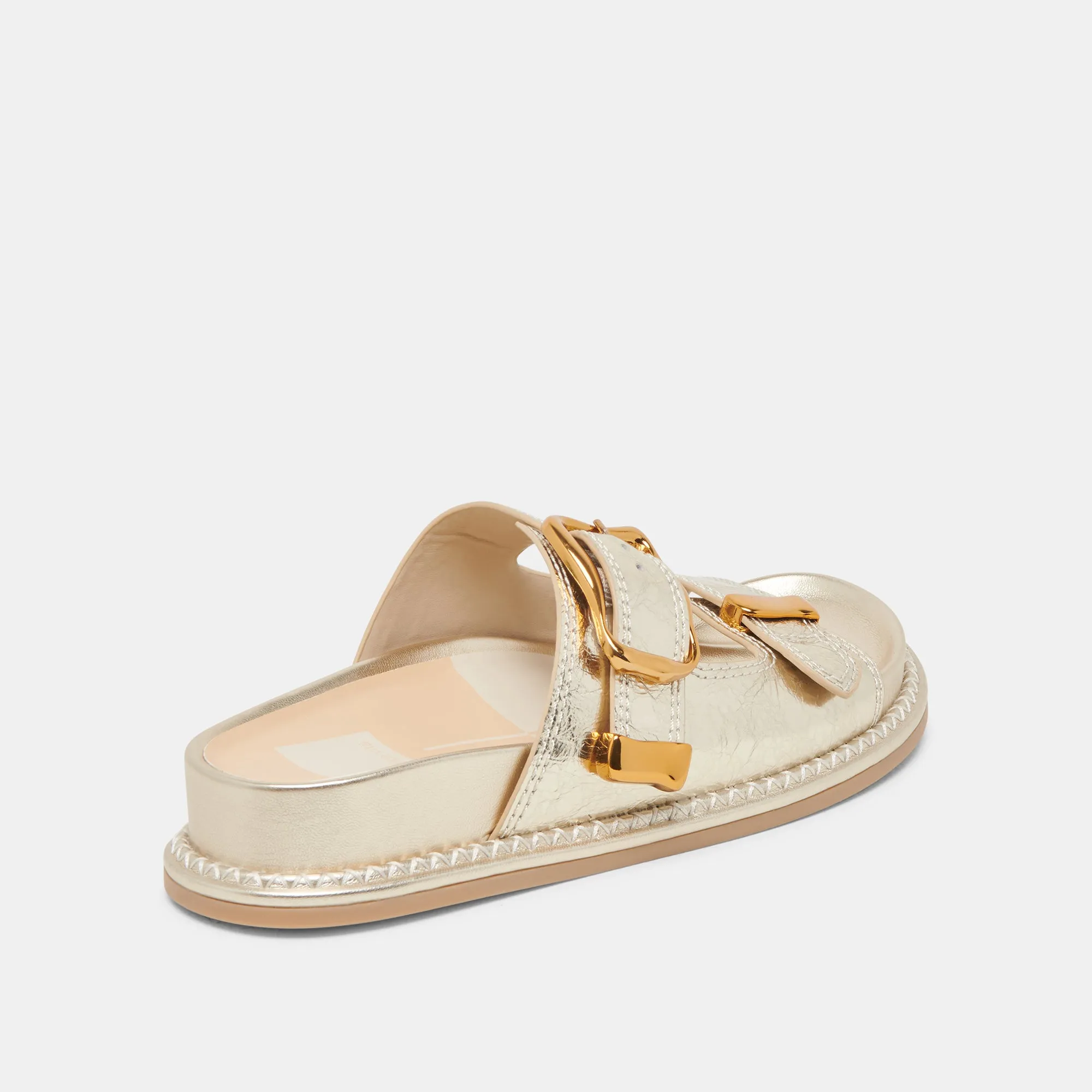 SANDALES SEVANA EN CUIR VIEILLI OR CLAIR