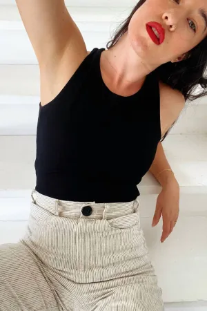 Combinaison sans dos en jersey stretch modal Shaye en noir