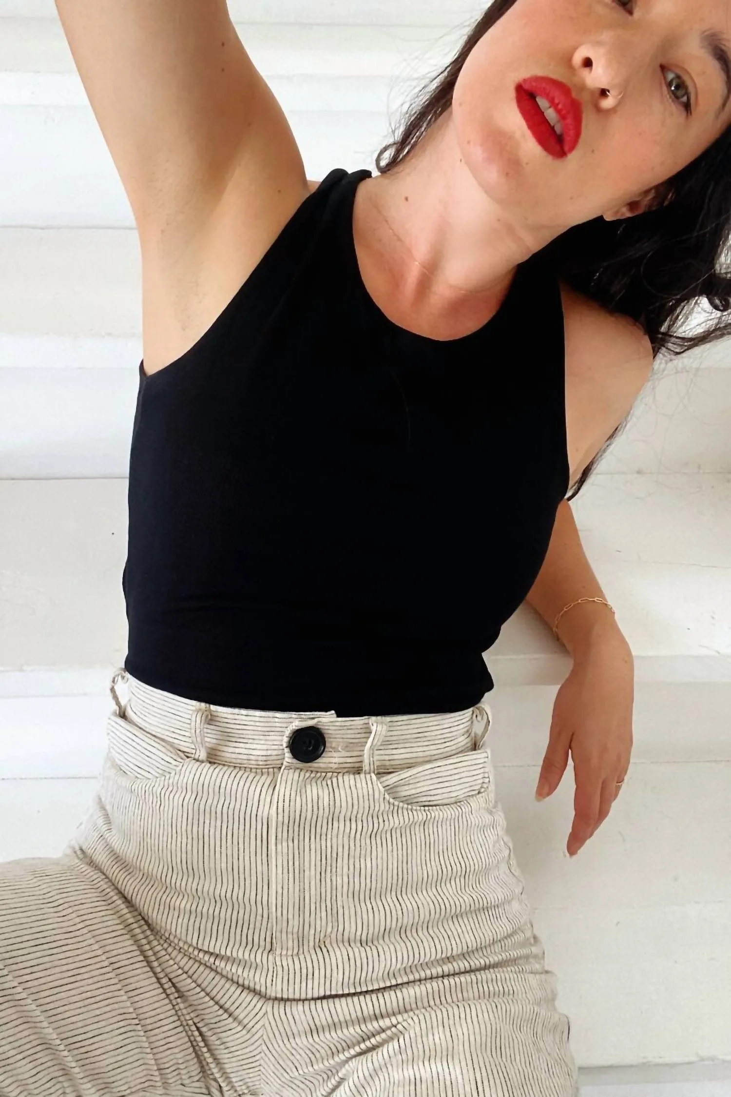 Combinaison sans dos en jersey stretch modal Shaye en noir