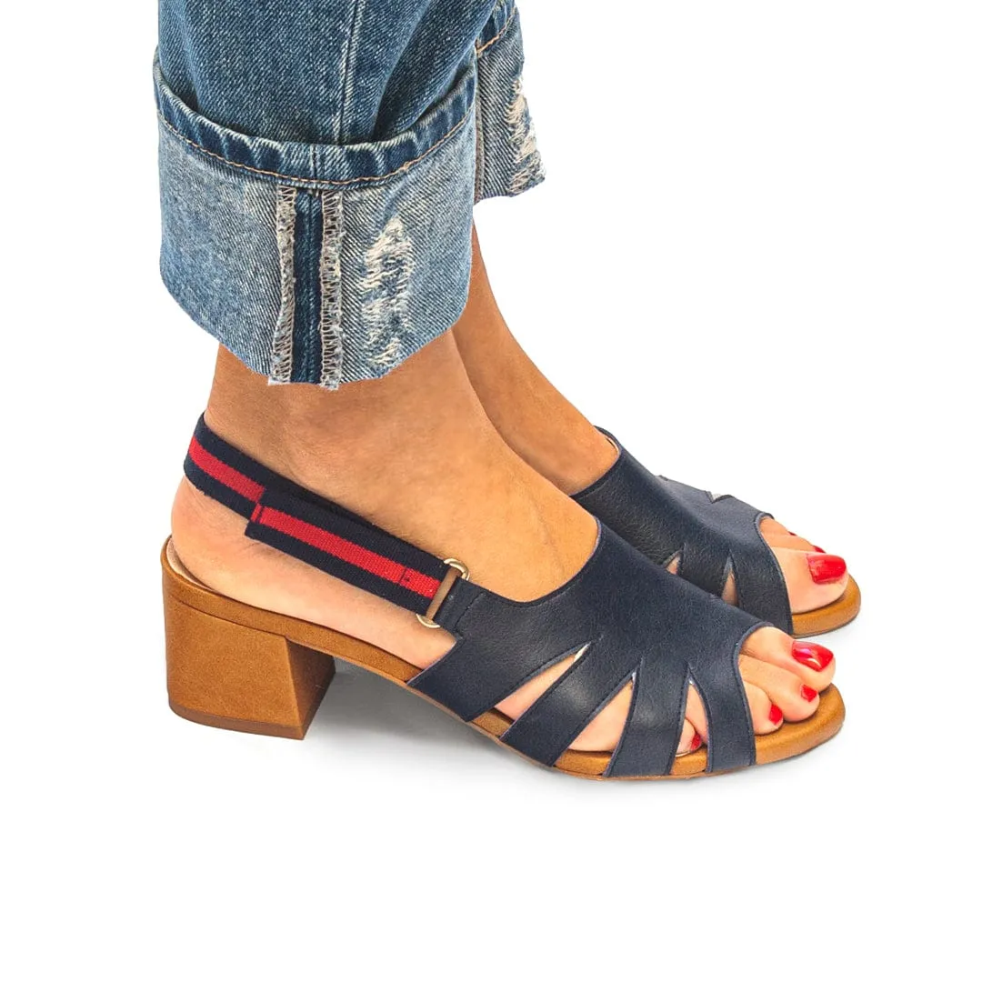 Sandales à talons en similicuir vegan Silvia | Bleu