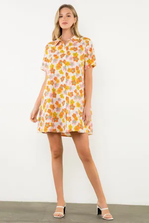 Robe Silvy à col boutonné et coupe évasée