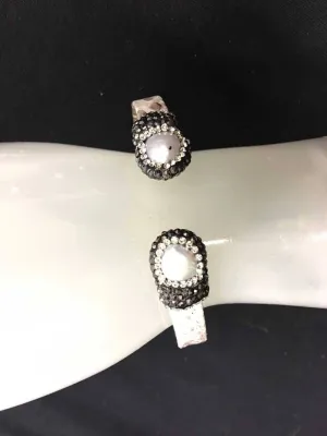 Bracelet ajustable en peau de serpent avec perles
