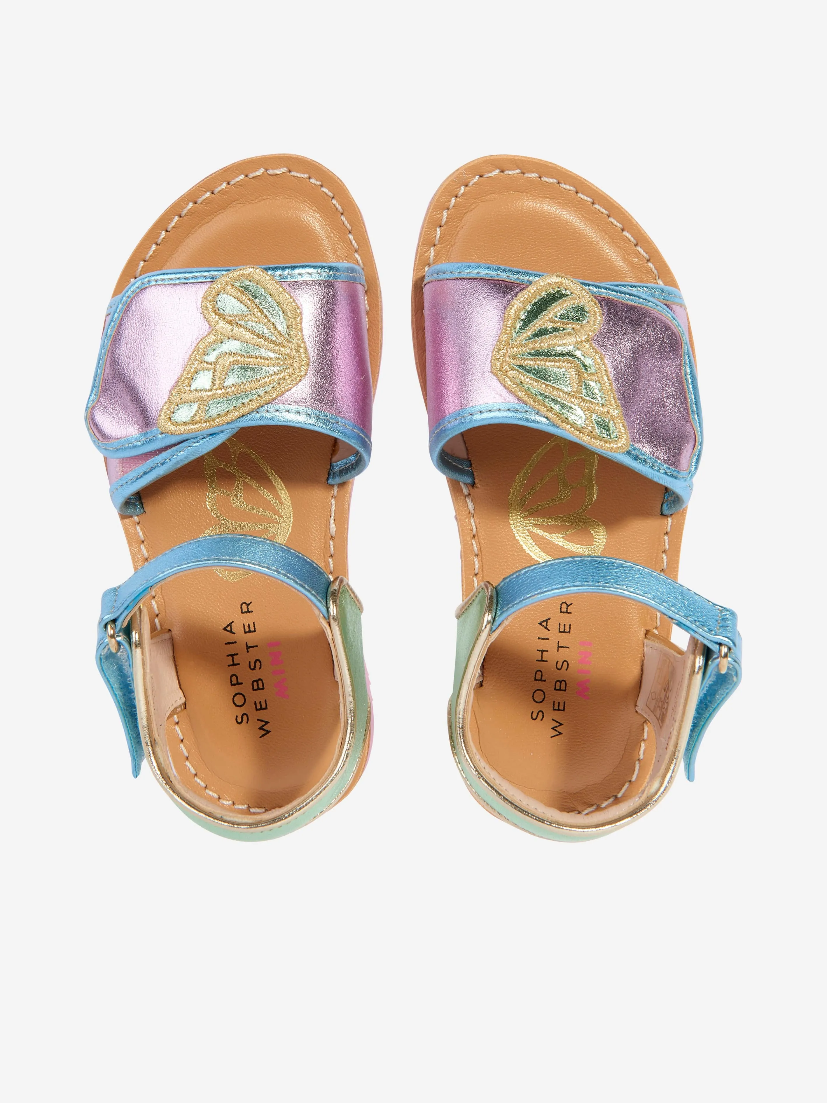 Sandales en cuir à motifs papillons multicolores pour fille Sophia Webster