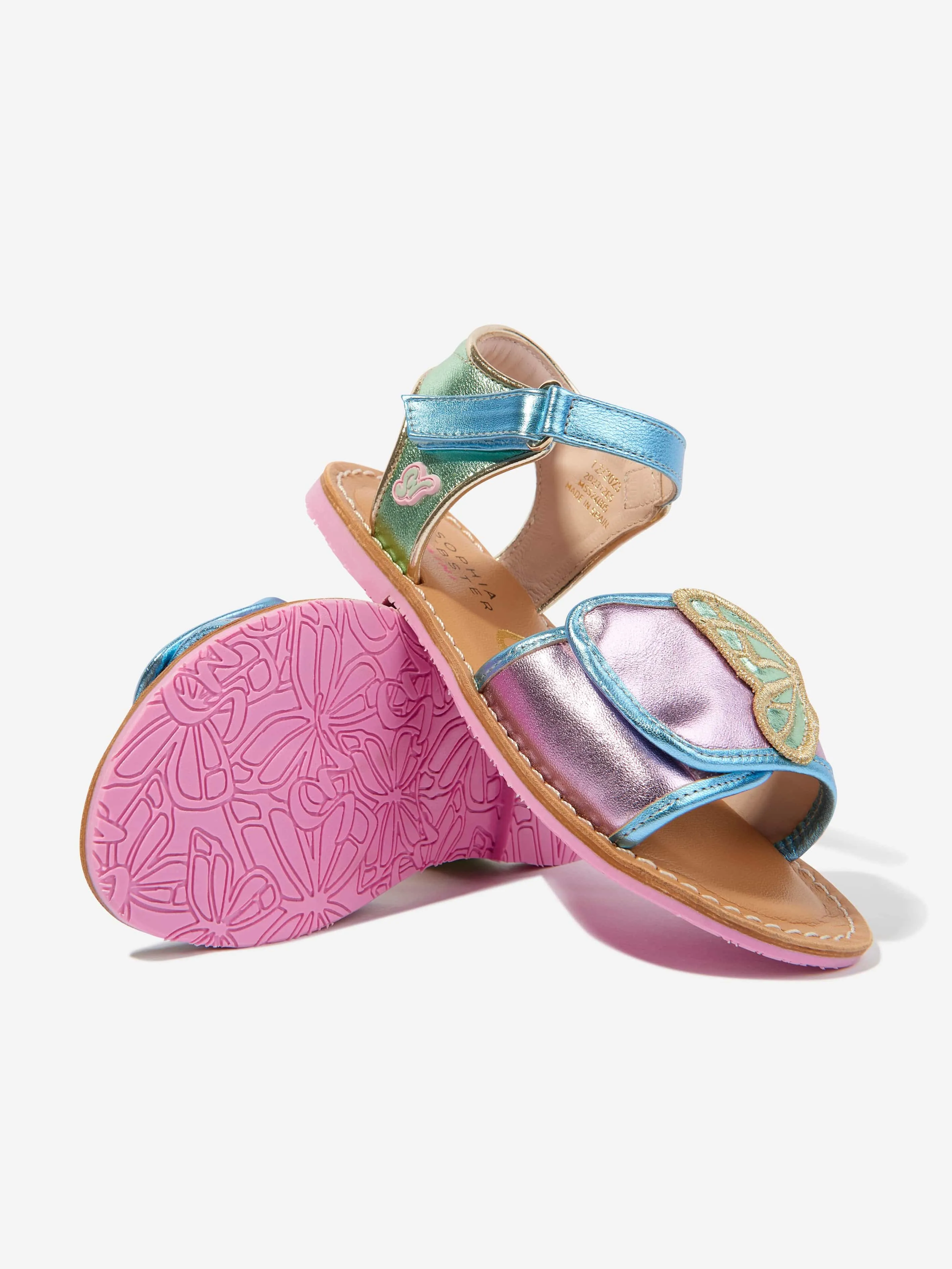 Sandales en cuir à motifs papillons multicolores pour fille Sophia Webster