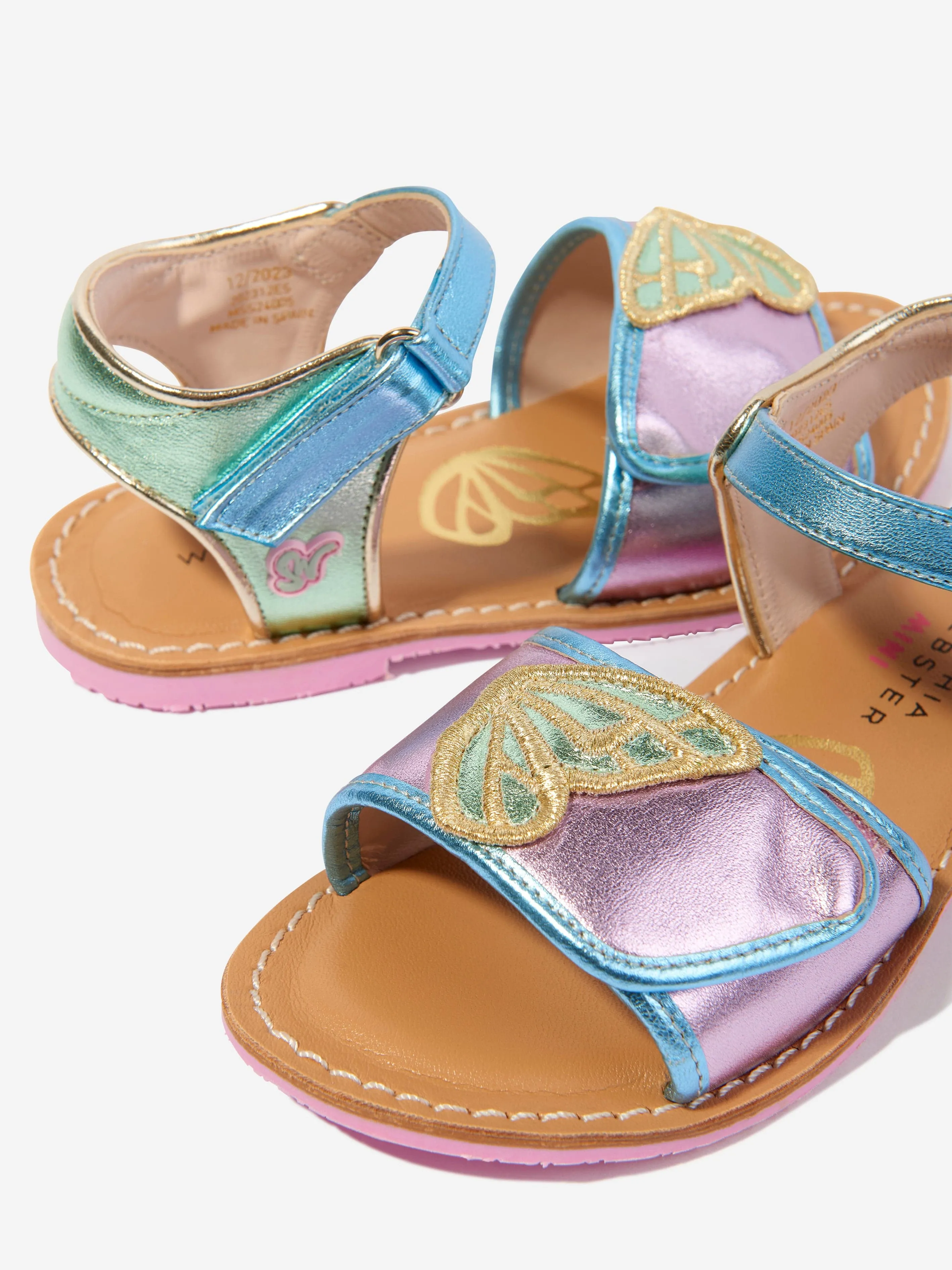 Sandales en cuir à motifs papillons multicolores pour fille Sophia Webster