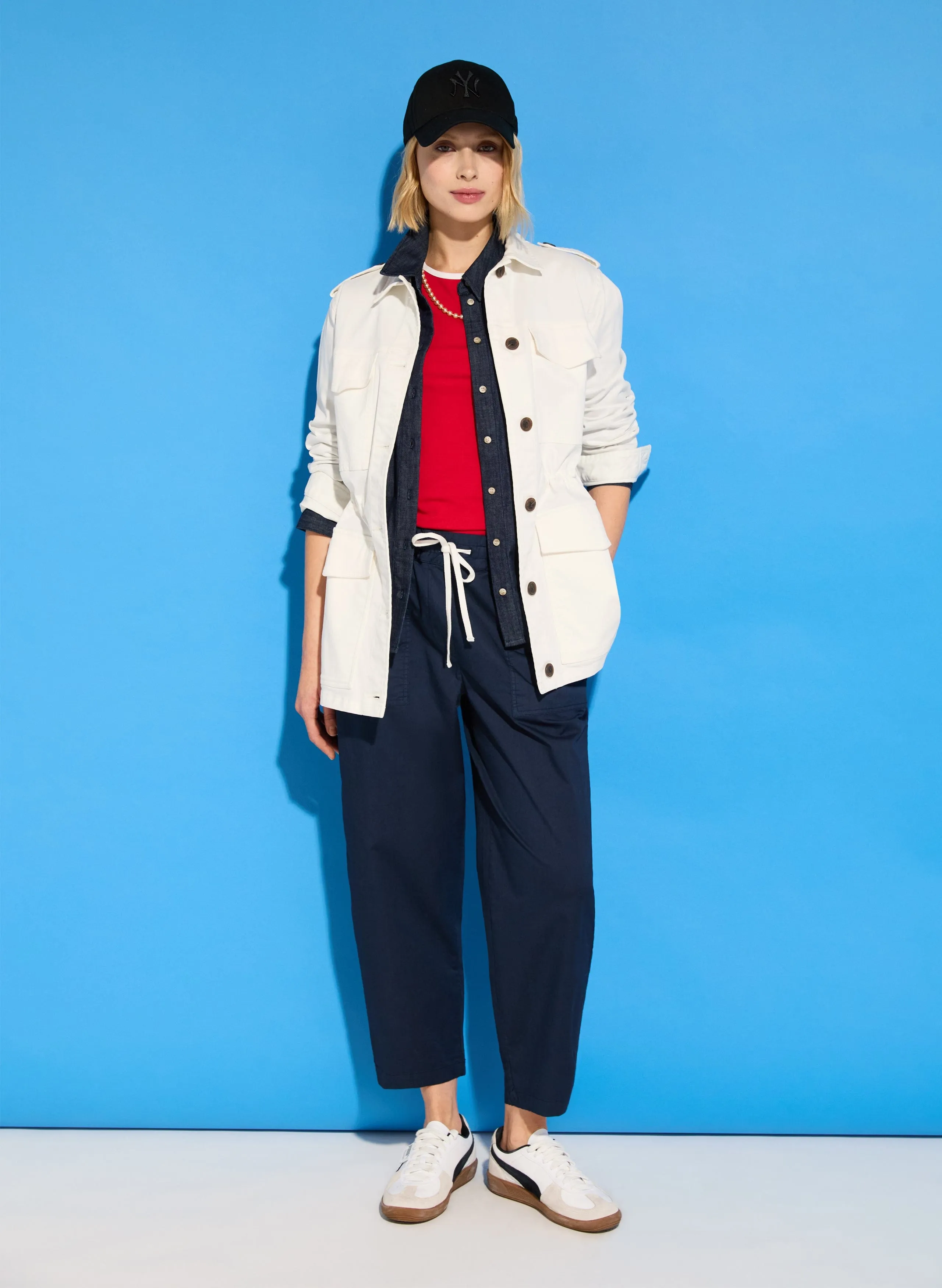 Pantalon de jogging en coton bio Sophy | Indigo foncé
